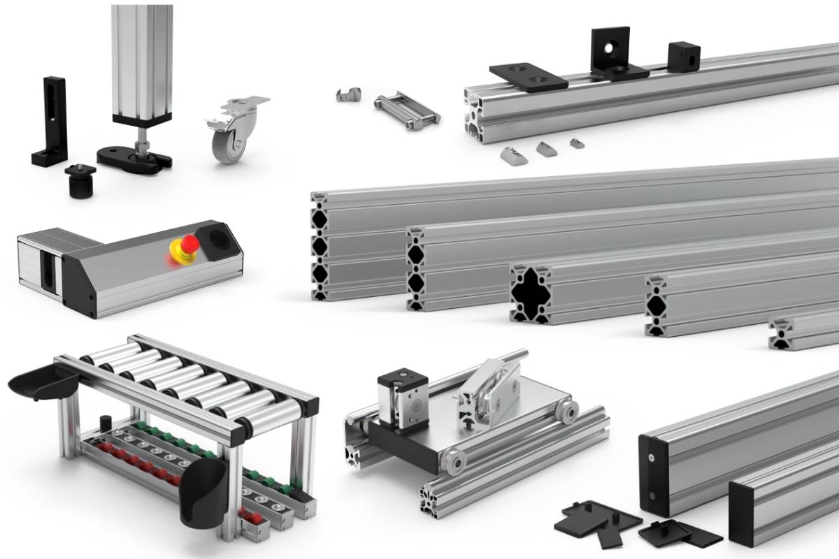 moduláris alumínium profil rendszer ipari automatizáláshoz – szerkezeti elemek és rögzítők
