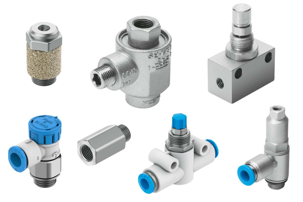 Áramlásszabályzó és visszacsapó szelepek | Pneumatika | K+V automatika Kft Áramlásszabályzó, fojtó és visszacsapó szelepek pneumatikus rendszerekhez, precíz levegőáramlás szabályozás ipari alkalmazásokban